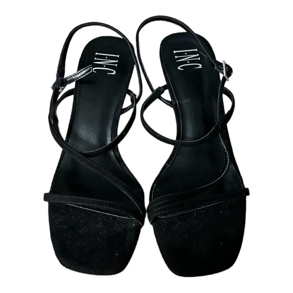 INC International Women’s Loreline Strappy Dress Sandals in the Size 9M in Black